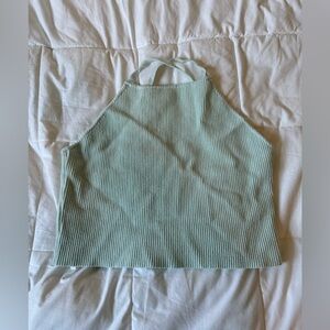 LA Hearts ribbed halter crop top